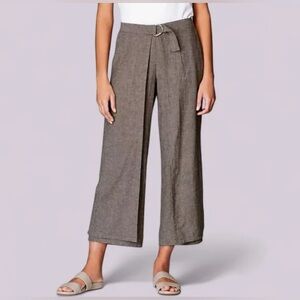 Pure Jill Women's Gray Wide-Leg Layered Pants.  Size-Large